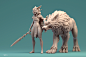 Mononoke, Julien Desroy : A tribute to my favorite movie.
"What if princess Mononoke was in World of Warcraft universe ?"
This was what I got in my mind when I sculpted this. 
