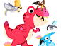 Jurassic friends love art characters draw kawaii colour toddler animal book character drawing animals kidslit vector fun cute kids illustrator illustration
