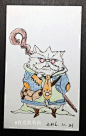 网上素材画的书签卡，喜欢画画的同学们可以加我公众微信号：我爱简笔画，微博：@我爱简笔画，一起来玩。卡通 Q版 手绘 手帐 画画爱好者。猫还是法师？