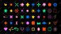 Vector retro y2k elements set collection of futuristic elements brutalism shapes abstract bauhaus forms
