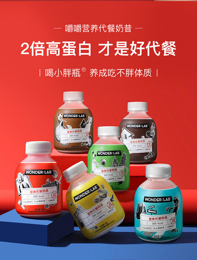 WonderLab嚼嚼代餐奶昔卜珂网红代...