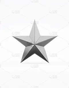 树顶装饰,银色,白色背景,分离着色,银,星形,拉丝金属,金属,垂直画幅,正面视角