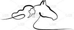 女人,品牌名称,线条画,马,数字1,动物头,直的,自然美,爱