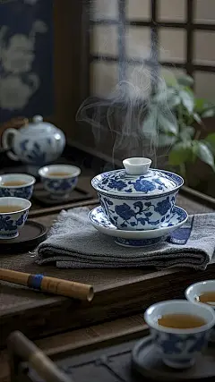 【AI数字艺术】中国茶艺插画图片下载