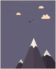 矢量日系扁平化山峰云彩插画背景高清素材 风景 免费下载 页面网页 平面电商 创意素材