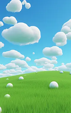 简约壁纸背景晴天蓝天白云壁纸素材图