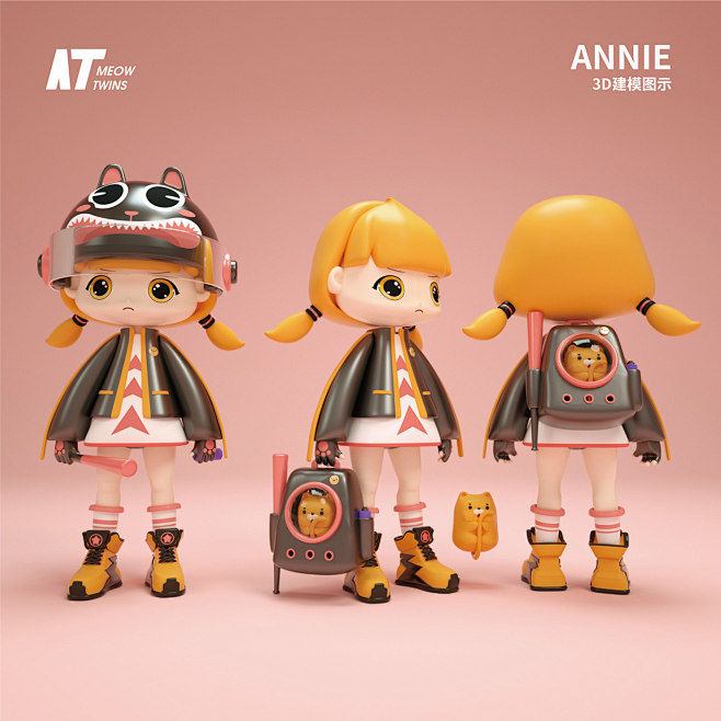 3D卡通 girl IP 插画 潮玩