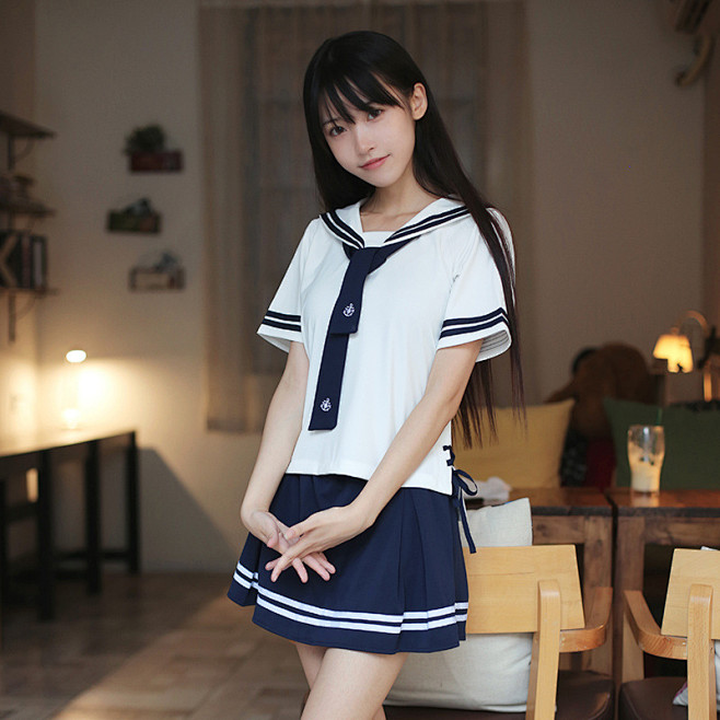 海军风日系水手服JK制服校服班服女表演学...