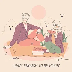 野餐吃西瓜的人插画矢量图设计素材