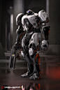 D1r0HEFF robot, Alex Kryvolapov : Next step on my modelling path , the process of creation and struggle )  you can find here: http://polycount.com/discussion/191615/sci-fi-robot#