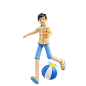 male play beach ball