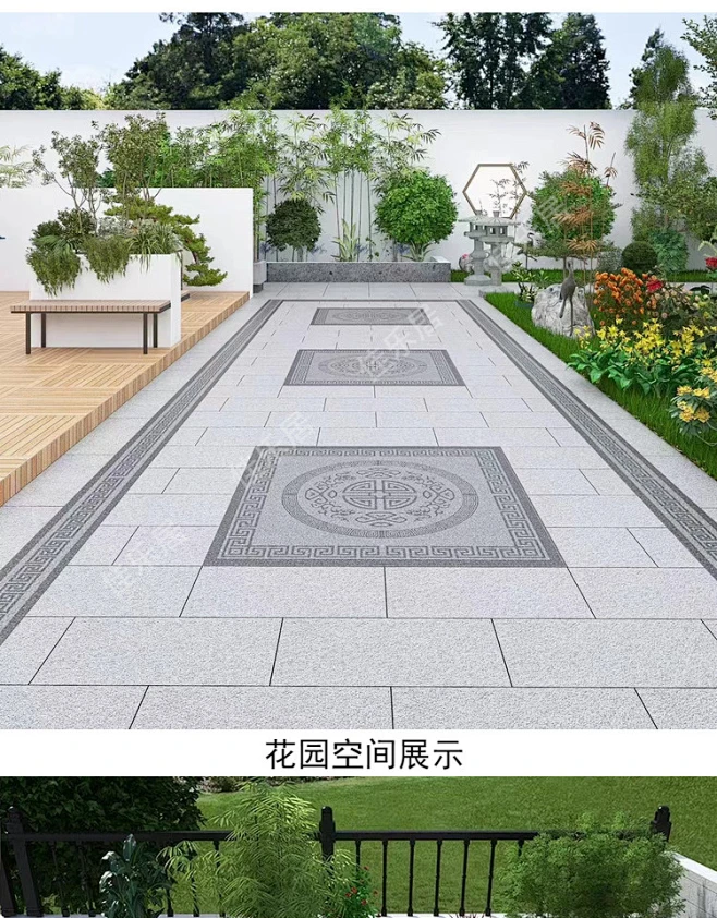 中式庭院拼花砖地铺石瓷砖18mm别墅院子入户pc砖防滑抗冻户外地砖-淘宝网-花瓣网