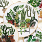 常居美国纽约的刺绣艺术家Sarah K Benning，专注于现代、新式的刺绣风格，绿叶植物和仙人掌都是她的主要创作主题。