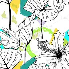 植物几何图形印刷热带丛林叶刷