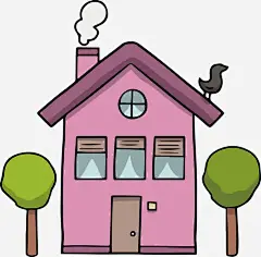 可爱紫色小房子免抠素材_新图网 https://ixintu.com 儿童画 小房子 山村小屋 手绘房子 矢量png 紫色房子