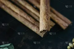 香料,肉桂,金属,平视角,黑色背景,与众不同,桑叶,肉桂圆面包,丁香,咖喱