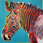 安迪·沃霍尔（Andy Warhol），“濒临灭绝的物种组合中的贪婪的斑马”，1983年，约瑟夫·K·莱文艺术有限公司。