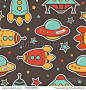 Colorful outer space seamless pattern