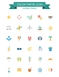 夏季旅行彩色小图标AI矢量素材Color minimal icon#ti344a4906 :  