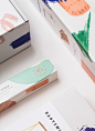 Adamo - Hammocks : Packaging and identity case for Adamo, a delightful family-oriented company designing and manufacturing hammocks and other accessories for babies and young children. The visuals of the packaging consist of simple splatters and brush lin