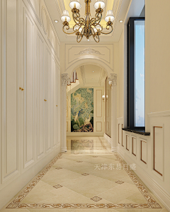 东易日盛天津分公司采集到300平别墅欧式新古典风格装修，带出浅浅的欧式风情