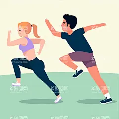 跑步   - 源文件下载【酷图网】跑步,运动,卡通人物,锻炼身体,ai矢量图,