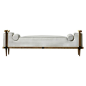 Sonnet Bench, Contemporary Upholstered Solid Brass Bench With Bronze Details