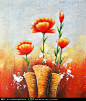 抽象花卉油画