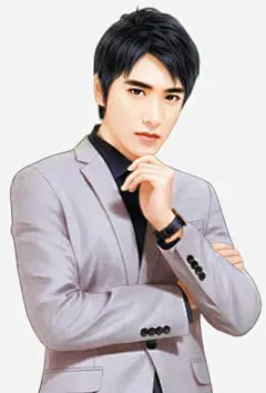手绘短发黑衬衫男子-觅元素51yuansu.com 手绘插画