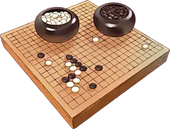 中国风传统文化写实插画-围棋