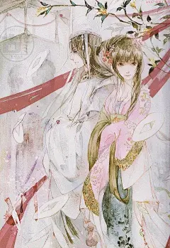 古风手绘插画画集水彩人物上色素材插画绘画彩铅教程青梅XF155