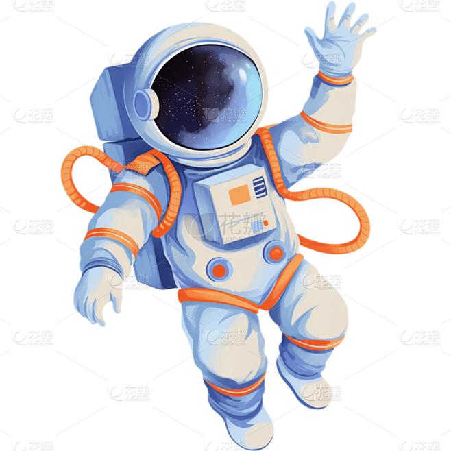 宇宙系列肌理插画宇航员贴纸