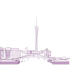 卡通线稿手绘城市建筑道路房子插画广州巴黎自由女神矢量eps素材-淘宝网