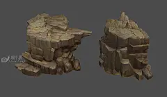 小型山体，地宫石头，沙漠石头 - 山石模型 - 蜗牛模型网 - www.3dsnail.com