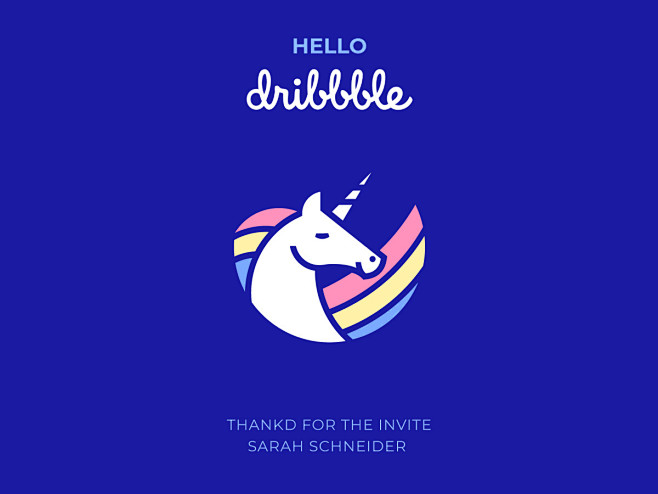 你好Dribbble！ 线圆徽标圆设计彩...