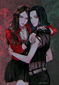 【GIF】 Magneto's daughters：Scarlet Witch // Polaris
              万磁王的女儿们：猩红女巫（MCU）// 北极星（The Gifted）

中间的同人图来自推特Junseo(峻曙)‏：【O网页链接】 ​​​​