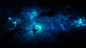 blue outer space stars galaxies nebulae cosmic dust  / 1920x1080 Wallpaper