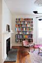 floating shelves for books - possibly on left side wall in family room: 