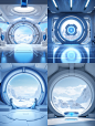 未来科技场景
futuristic interior room with blue doors and a circular window, in the style of detailed character design, snow scenes, ricoh r1, high quality, expansive landscapes, heistcore, horizons
