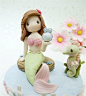 Little Mermaid figurine for birthday cake topper by claydoughandme