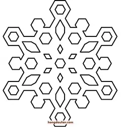几何形状的雪花儿童填色图片打印下载 | 红豆饭小学生简笔画大全 hongdoufan.com : 冬天到了，凉凉的东风，爷爷带着淘气的雪弟弟来到了大地上，大地立刻穿上了白色的纱衣。 冬风爷爷将雪弟弟放在了空中，任由他们乱窜，冬风爷爷便去给人们吹凉风了。有的小雪花在空中漫无目的在空中乱窜；有的小雪花在往已经落完了那一头美丽的秀发的树小姐头 几何形状的雪花儿童填色图片打印下载