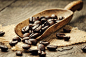 咖啡豆的老木瓢