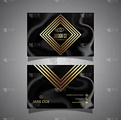 典雅的金色和黑色大理石名片