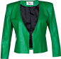 绿色仿羊皮短款西装外套-最搭配