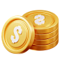 Coins Stack 3D Icon