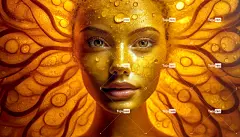 Ai产生的 女士 脸 滴 眼睛 抽象 幻想 背景