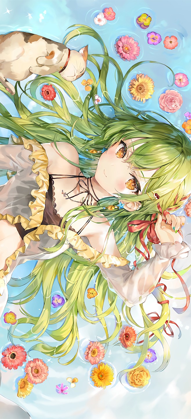 ももこ 二次元少女 动漫壁纸 绿发