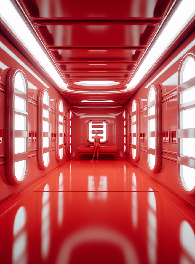 Red shelves , fashio...