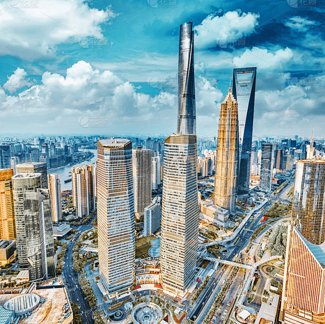 摩天大楼，中国上海浦东的城市建筑。