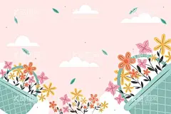 卡通手绘春天花朵背景  - 源文件下载【酷图网】春天花朵背景,壁纸,花卉,植物,清新花朵背景,春天手绘壁纸
